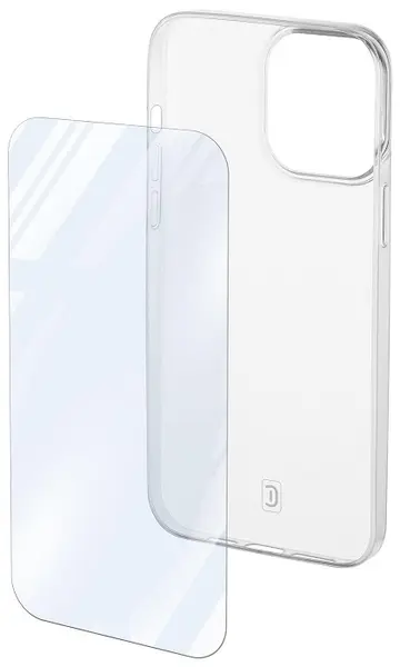 Husă și protector Cellularline - iPhone 15 Plus, transparent
