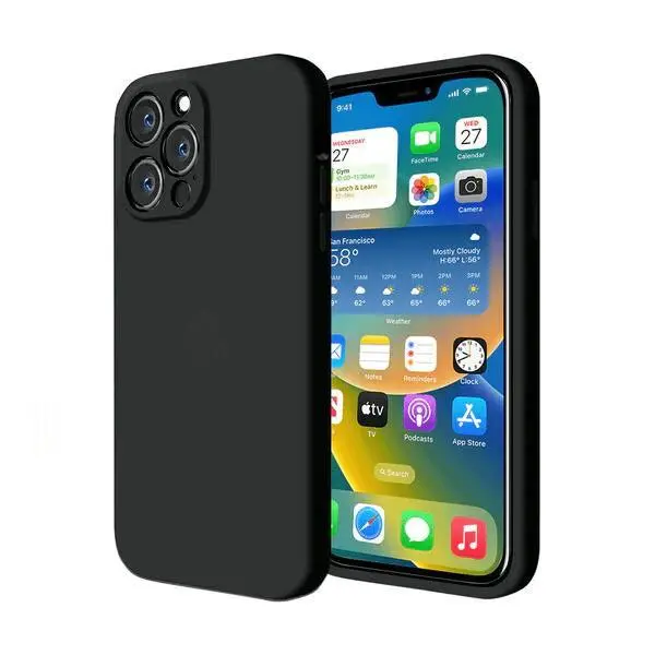 Husa Silicon Interior Microfibra Black Full Camera Apple iPhone 14 Pro Max - iPhone 14 Pro Max