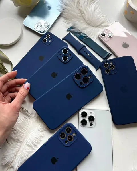 Husa Silicon Interior Microfibra Midnight Blue Full Camera Apple iPhone 13 Pro - iPhone 13 Pro