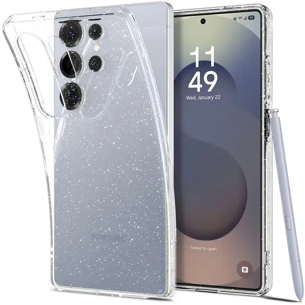 Husă Spigen - Glitter Liquid Crystal, Galaxy S25 Ultra, transparent