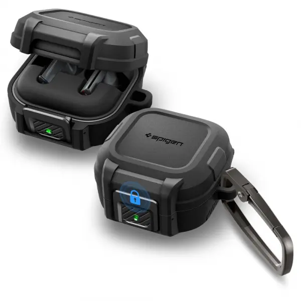 Husa Spigen Lock Fit pentru Samsung Galaxy Buds4 / Buds4 Pro, Neagra Mata ACS11202