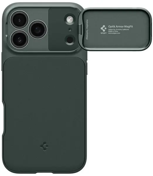 Husă Spigen - Optik Armor iPhone 17 Pro Max, MagSafe, Abyss Green