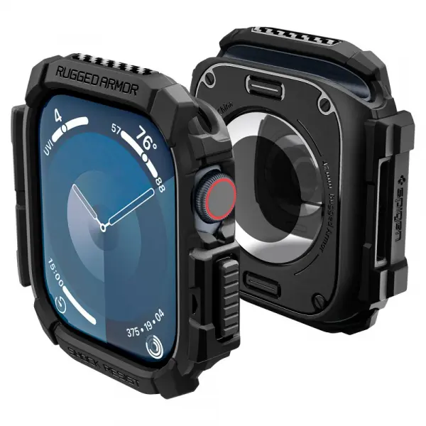 Husa Spigen Rugged Armor pentru Apple Watch Series 10 / 11 42mm, Neagra ACS08585