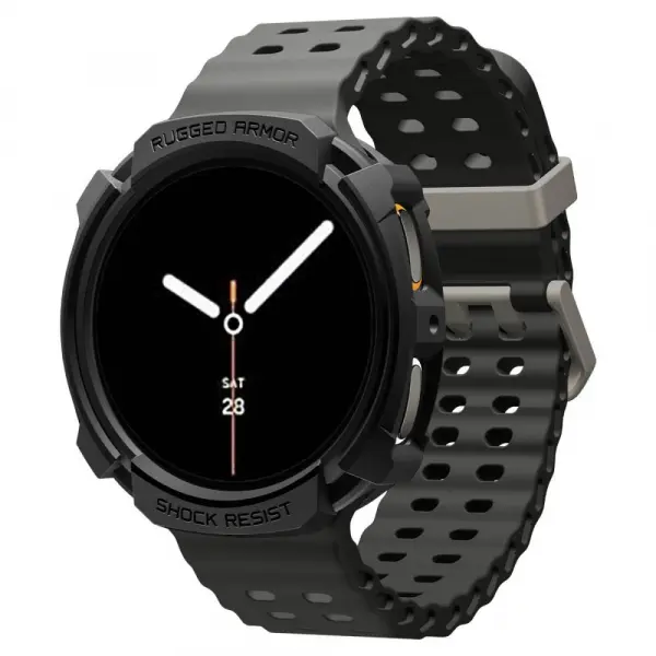 Husa Spigen Rugged Armor pentru Samsung Galaxy Watch8 44mm, Neagra Mata ACS10006