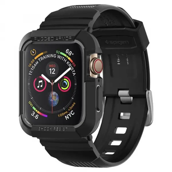 Husa Spigen Rugged Armor Pro pentru Apple Watch 44mm Series, Neagra 062CS25324