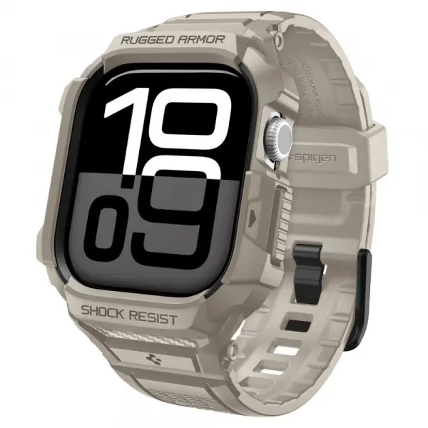 Husa Spigen Rugged Armor Pro V2 pentru Apple Watch Series 10 / 11 46mm, Bej ACS10506