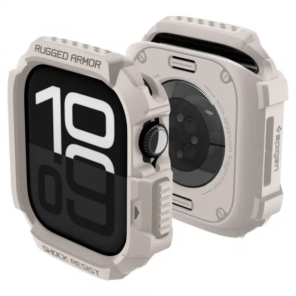 Husa Spigen Rugged Armor V2 pentru Apple Watch Series 10 / 11 42mm, Bej ACS10493