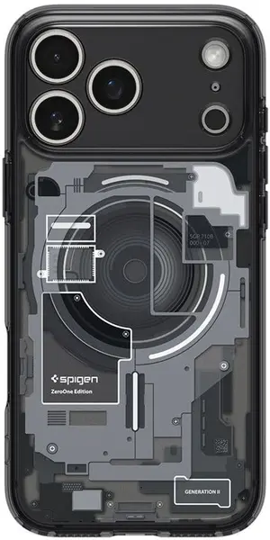Husă Spigen - Ultra Hybrid MagSafe, iPhone 17 Pro Max, Zero One Black