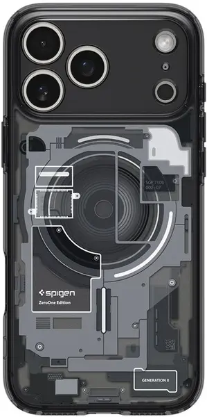 Husă Spigen - Ultra Hybrid MagSafe, iPhone 17 Pro, Zero One Black