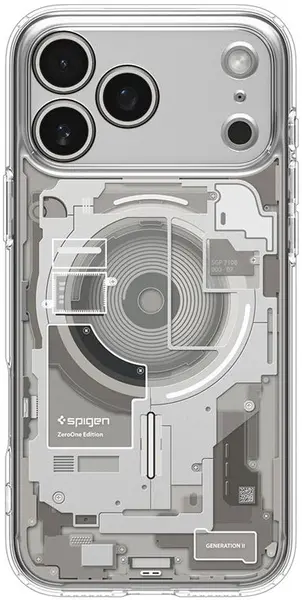 Husă Spigen - Ultra Hybrid MagSafe, iPhone 17 Pro, Zero One Natural Titanium
