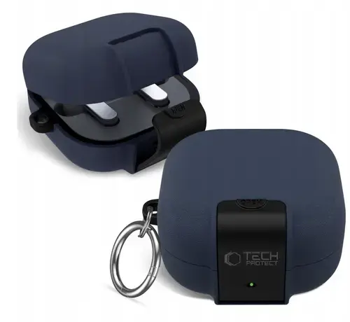Husa Tech-Protect Slim Hook pentru Samsung Galaxy Buds4 / Buds4 Pro, Bleumarin