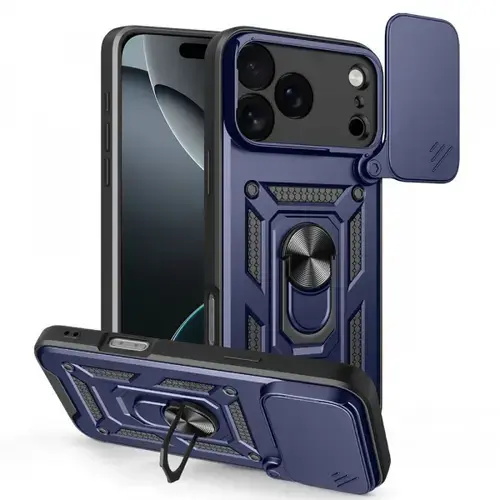Husa Techsuit CamShield pentru Apple iPhone 17 Pro Max, Albastru