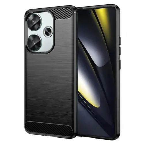 Husa Techsuit Carbon pentru Poco F6, Neagra