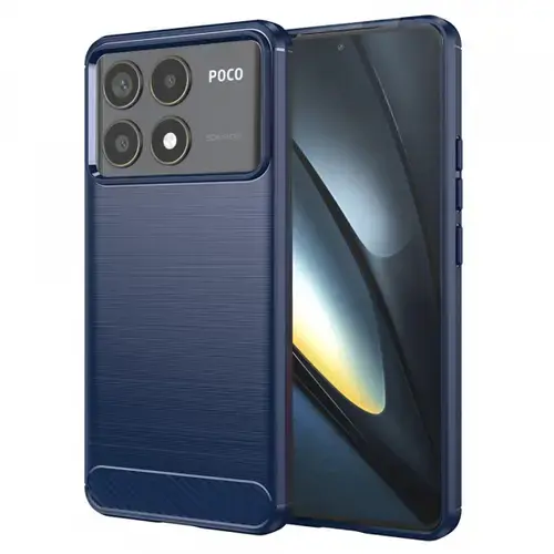 Husa Techsuit Carbon pentru Poco F6 Pro, Albastru