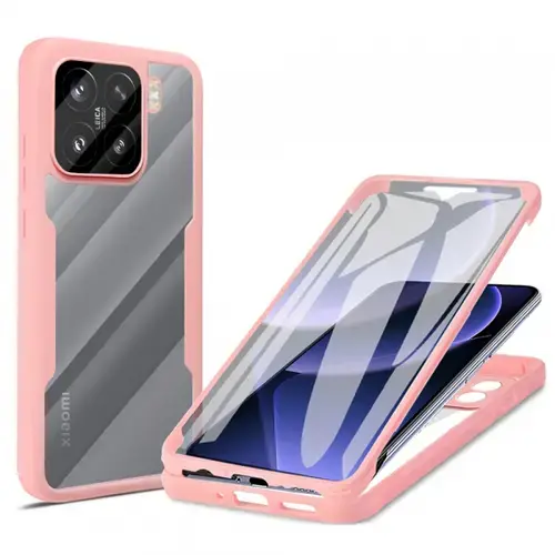 Husa Techsuit ColorVerse 360 pentru Xiaomi 15 (Transparent/Roz)