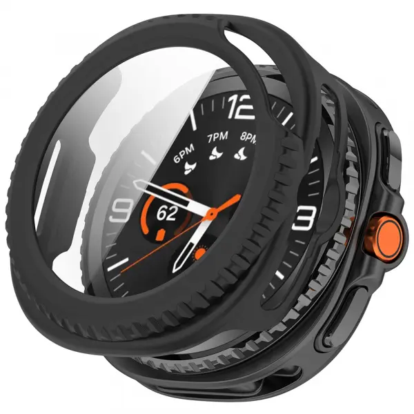 Husa Techsuit Defense360 Pro pentru Samsung Galaxy Watch8 Classic, Neagra Mata