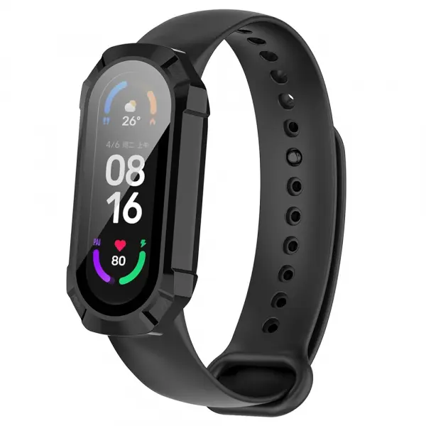 Husa Techsuit Defense360 Pro pentru Xiaomi Smart Band 6 / Band 5 / Band 4, Neagra