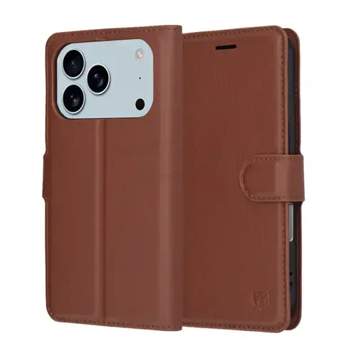 Husa Techsuit Leather Folio pentru Apple iPhone 17 Pro, Maro