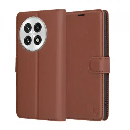 Husa Techsuit Leather Folio pentru OnePlus 13, Maro