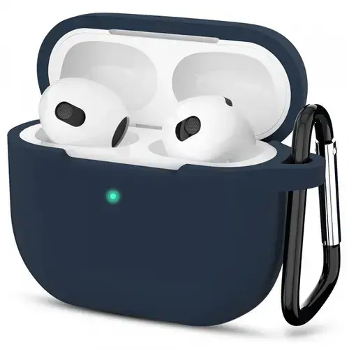 Husa Techsuit Silicone Case pentru Apple AirPods 3 (Bleumarin)