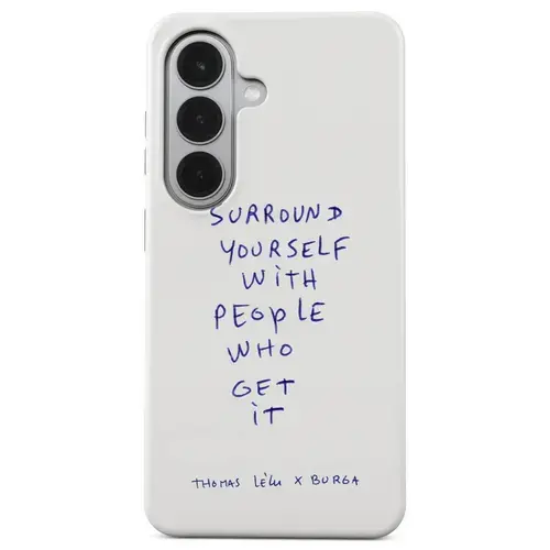Husa telefon Burga Dual Layer Magnetic Get it pentru Samsung Galaxy S26 (Alb)