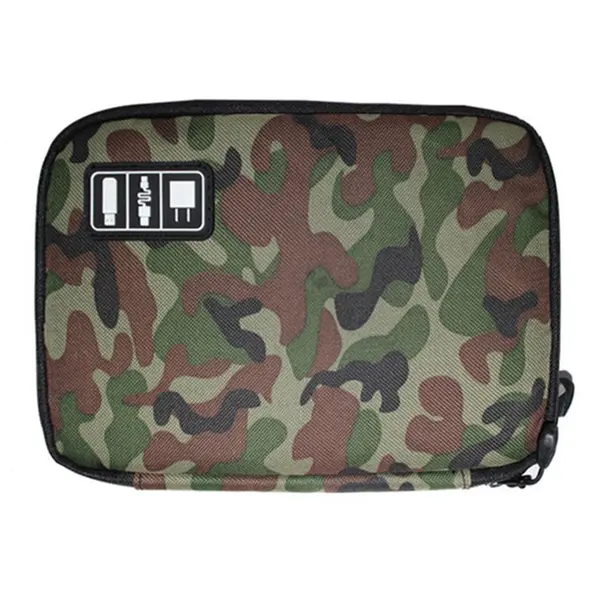 Husa, Zamo®, Cable Bag, pentru Organizarea Cablurilor si Accesoriilor, Impermeabila, 24x17x2.5cm, 19 Compartimente, Camuflaj