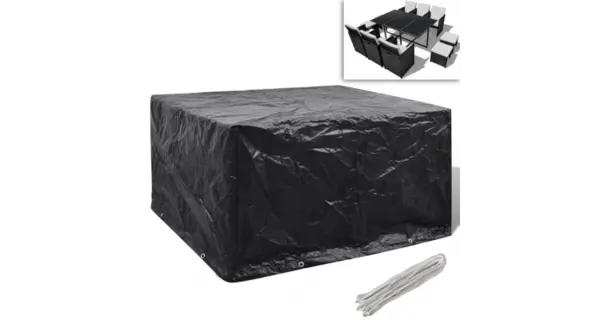 Huse mobilier gradina din poliratan 6 persoane, 8 ocheti, 172 x 113cm
