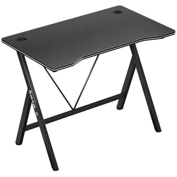 Huzaro Birou Gaming, Huzaro Hero 1.4, dimensiuni 100 x 50 x 75 cm, Cadru Otel, Blat Fibra de Carbon, sistem gestionare cabluri, Negru