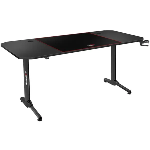 Huzaro Birou gaming Huzaro Hero 4.7, dimensiuni 160 cm x 75 cm, Aluminiu/MDF, Negru