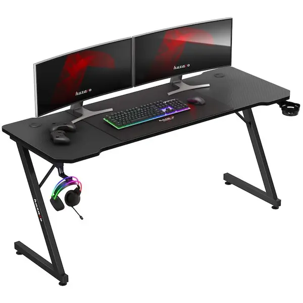 Huzaro Birou Gaming Huzaro Hero 4.8, dimensiuni 160 X 60 X 74 Cm, Inclusiv Mousepad 80 X 58 Cm, Negru