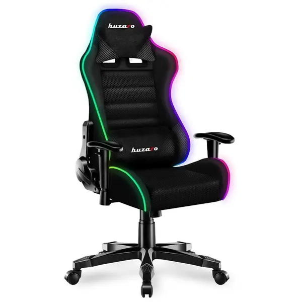 Huzaro Scaun gaming copii Huzaro HZ-Ranger 6.0 RGB, Mesh, RGB LED, Cotiere reglabile, Perne lombara & cervicala, Cadru otel, Negru