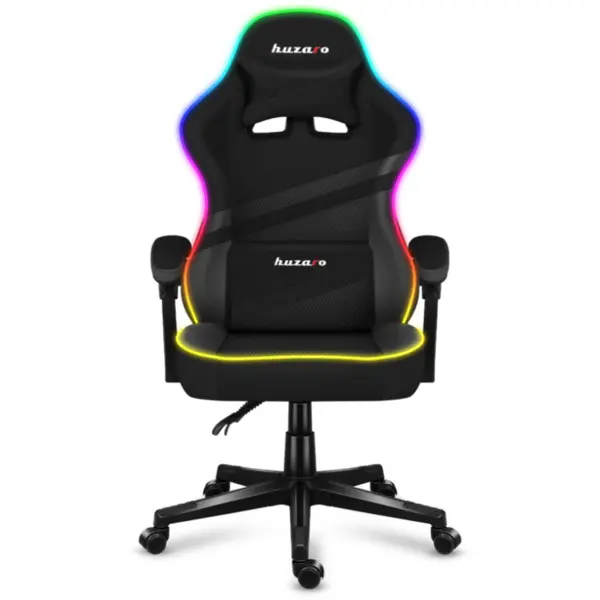 Huzaro Scaun Gaming Huzaro Force 4.4, iluminare RGB, reglabil, Negru