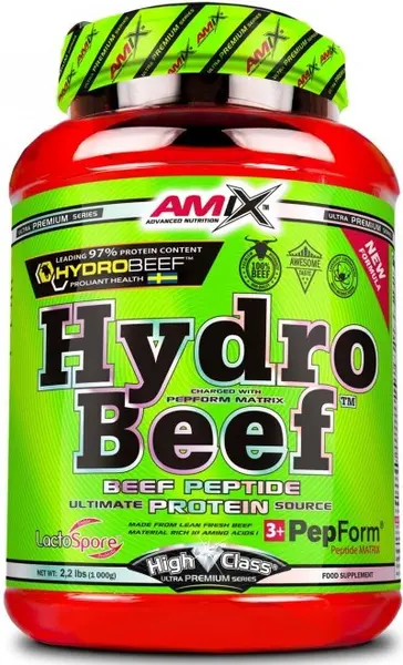 HydroBeef, ciocolată cu arahide și caramel, 1000 g, Amix