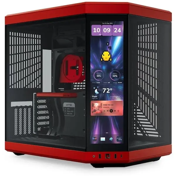HYTE CARCASA HYTE Y70, Mid-Tower, ITX, ATX, EATX, micro ATX, Tempered Glass, Negru - Rosu