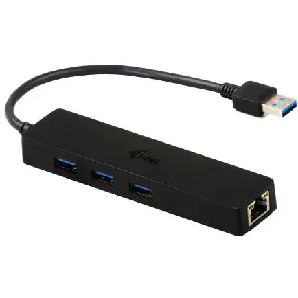 I-TEC Hub USB i-tec U3GL3SLIM, 3x USB 3.2 gen 1 + 1x RJ-45, Black