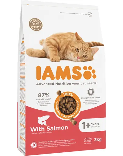 IAMS for Vitality pentru pisici adulte, cu somon 3 kg