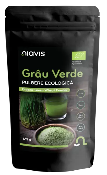 Iarba de grau Pulbere ecologica, 125g, Niavis