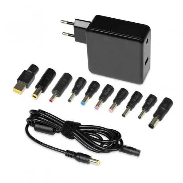 IBOX Incarcator universal laptop cu 10 mufe, 65W, compact, automat, port incarcare USB, IBOX IUZ65WA