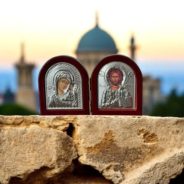 Icoană Maica Domnului și Hristos Pantocrator, sfințită în Orașul Sfânt - Default Title