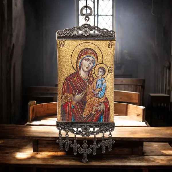 Icoană tapiserie fină – Fecioara Maria - Default Title