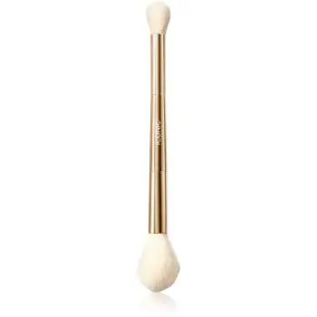 ICONIC London Highlight & Blush Brush pensulă cu două capete pentru fard de obraz și contur
