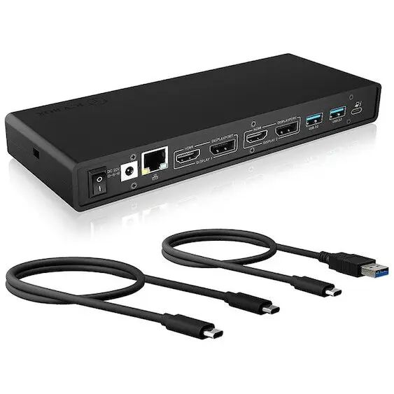 ICYBOX Docking Station Raidsonic IcyBox IB-DK2245AC, USB 3.0, Type-C, PD 65W, negru