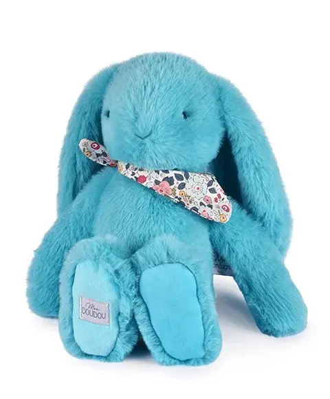 Iepuras Doudou - jucarie de plus, 35 cm, turcoaz