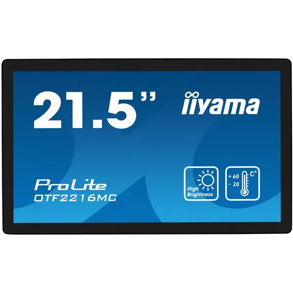 IIYAMA Afisaj Semne Panou informare digital de perete iiyama OTF2216MC-B1 55,9 cm (22) LCD 1100 cd/m² Full HD Negru Ecran tactil