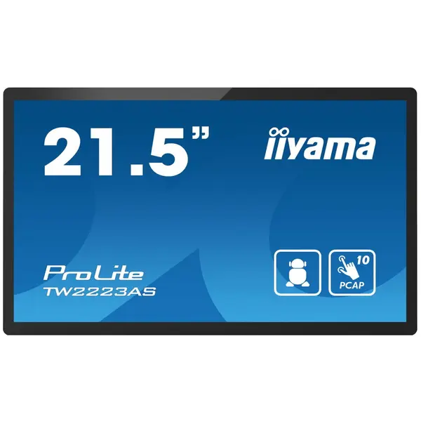 IIYAMA Ecran Profesional VA LED Iiyama 21.5 TW2223AS-B2, Full HD (1920 x 1080), HDMI, Boxe, Touchscreen, Negru