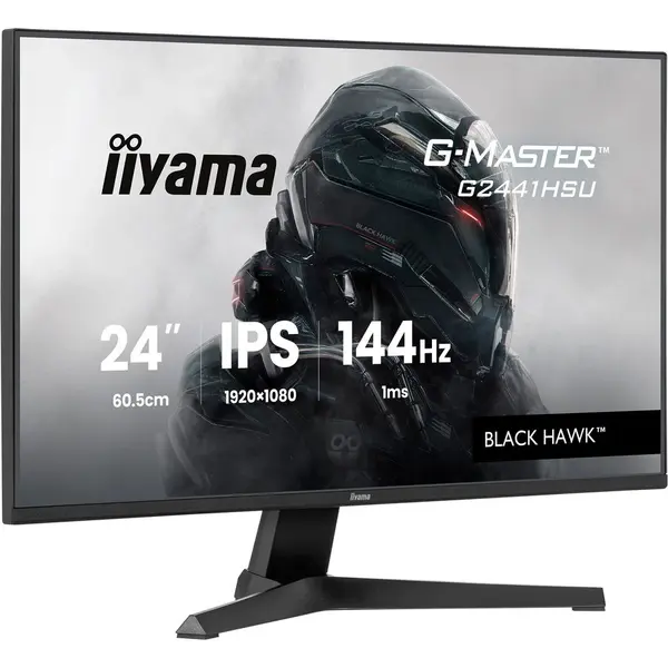 IIYAMA Monitor de gaming Iiyama G-Master G2441HSU-B1, 23.8, (60,5 cm), 23,8 inch, FullHD, IPS, HDMI, DP, FreeSync, hub USB, panou 144H, 1 ms, Negru