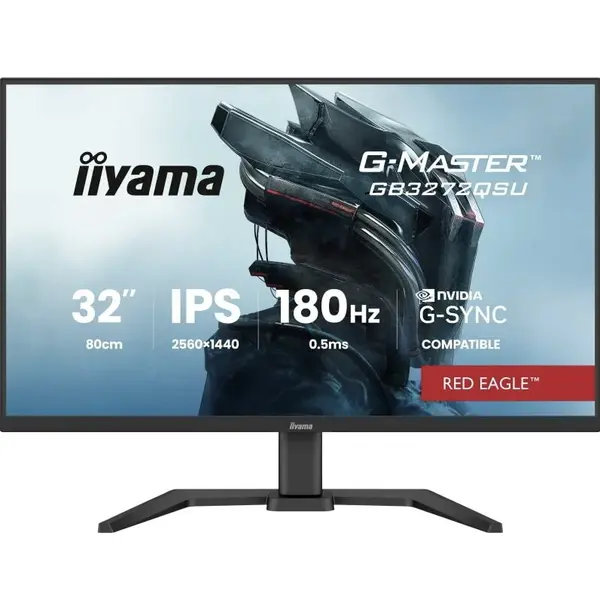 IIYAMA Monitor Gaming Fast IPS LED Iiyama 31.5 GB3272QSU-B1, HDMI, DisplayPort, Boxe, 180 Hz, 0.5 ms, Negru