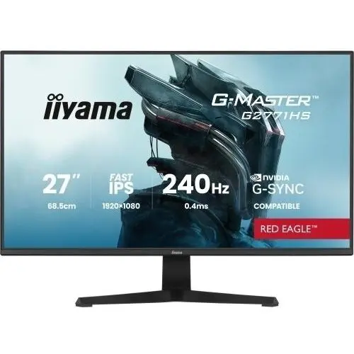 IIYAMA Monitor Gaming Fast IPS LED Iiyama G2771HS-B1, 27 inch, Full HD (1920 x 1080), HDMI, DisplayPort, Boxe, 240 Hz, 0.4 ms, Negru