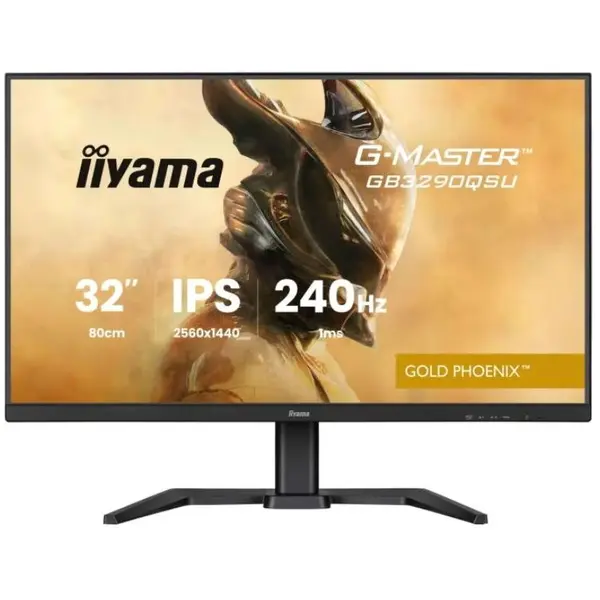 IIYAMA Monitor Gaming IPS LED, Iiyama G-Master Gold Phoenix, 31.5 inch, QHD (2560 x 1440), HDMI, DisplayPort, Boxe, Pivot, 240 Hz, 1 ms, Negru