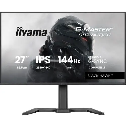 IIYAMA Monitor Gaming IPS LED Iiyama GB2741QSU-B1, 27 inch, QHD (2560 x 1440), HDMI, DisplayPort, Boxe, Poxe, 144 Hz, 1 ms, Negru